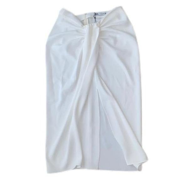 ZARA WHITE PAREO SKIRT - Picture 12 of 13